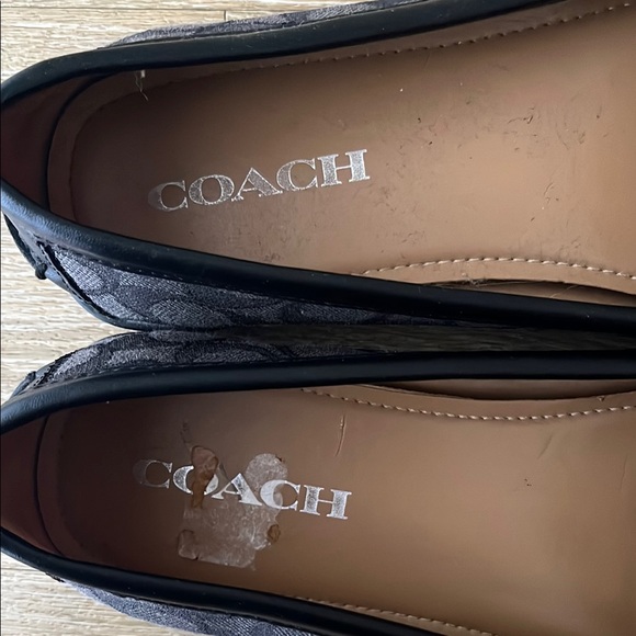 Coach Signature Odette Black Gray Logo Driver Driving Loafers size 9.5 - Picture 7 of 11